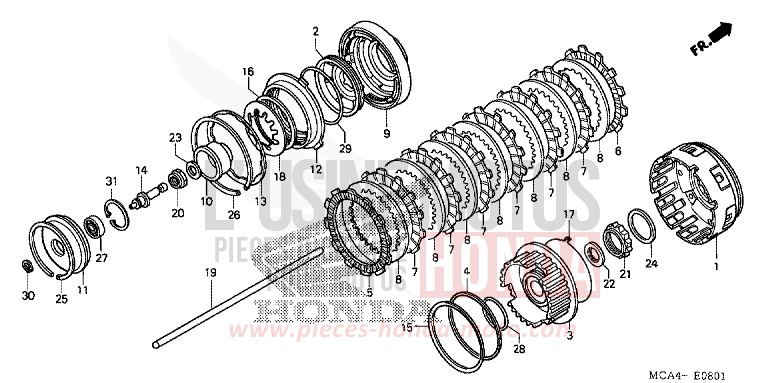 EMBRAYAGE (GL1800A4/A5) (GL18006/7/8) de Gold Wing BILLET SILVER METALLIC (NHA27B) de 2005
